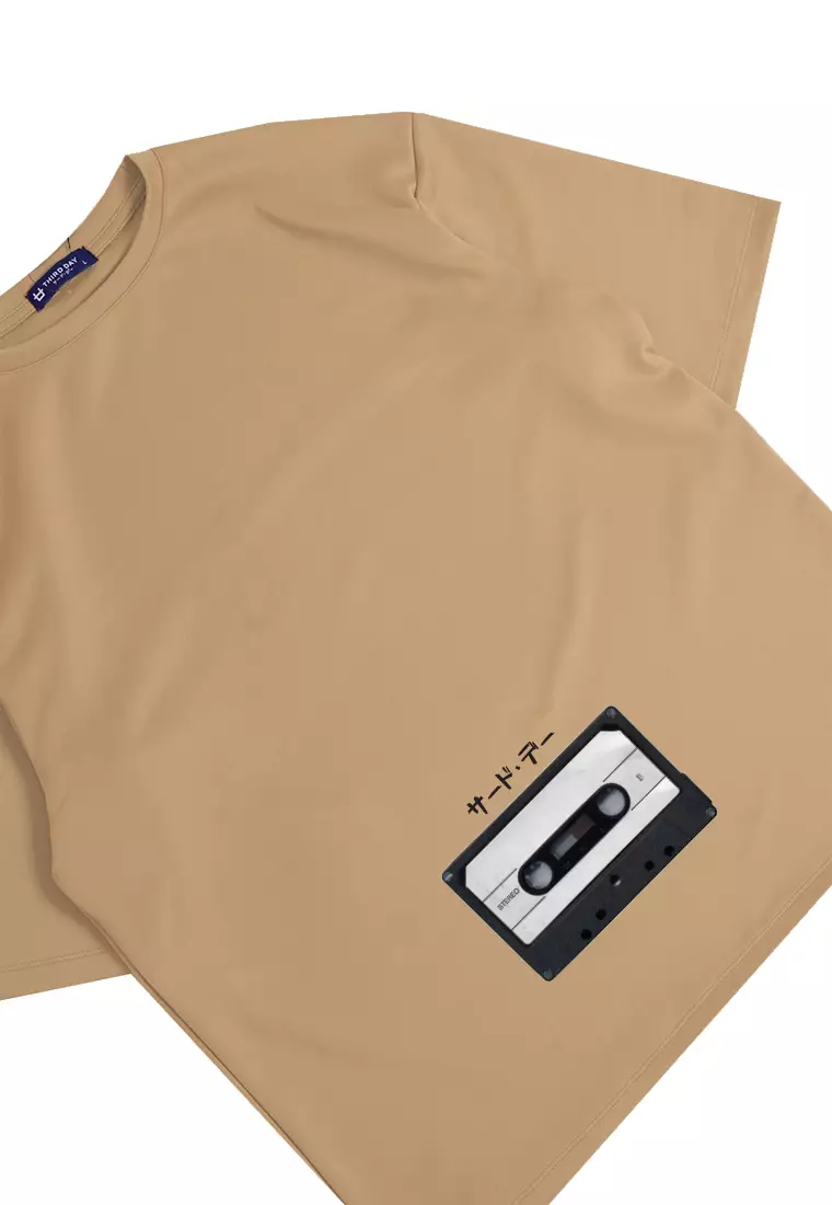 MTO32 kaos oversize vintage 90an old pria distro bahan tebal scuba third day brown khaki