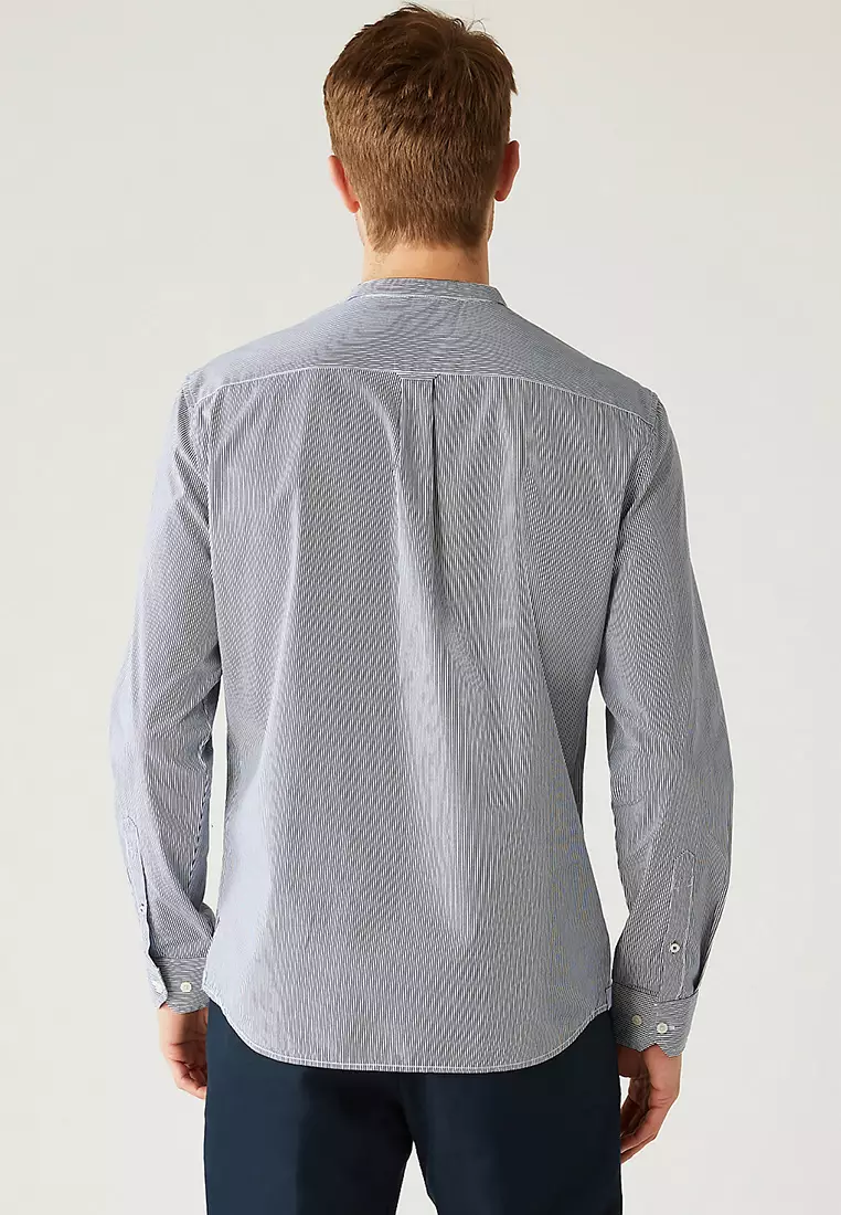 Pure Supima™ Cotton Grandad Collar Shirt