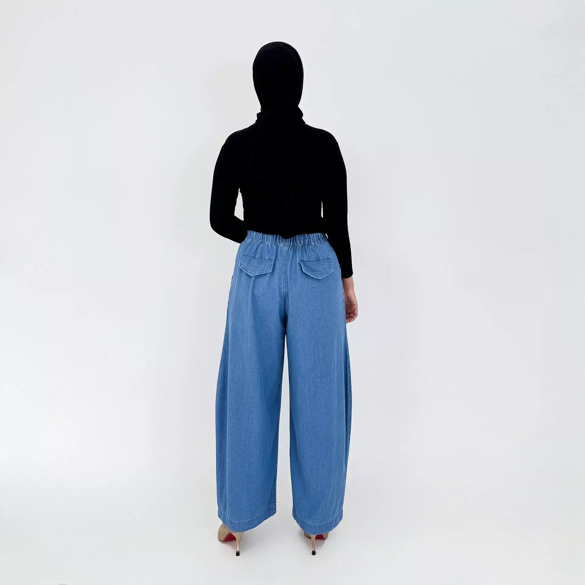 Celana Panjang Muslim Wanita DYA BARREL DENIM PANTS