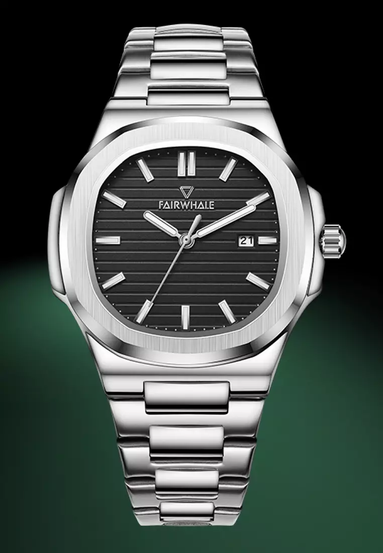 Unisex Quartz Watch, 39mm, Black Dial, Metal Bracelet