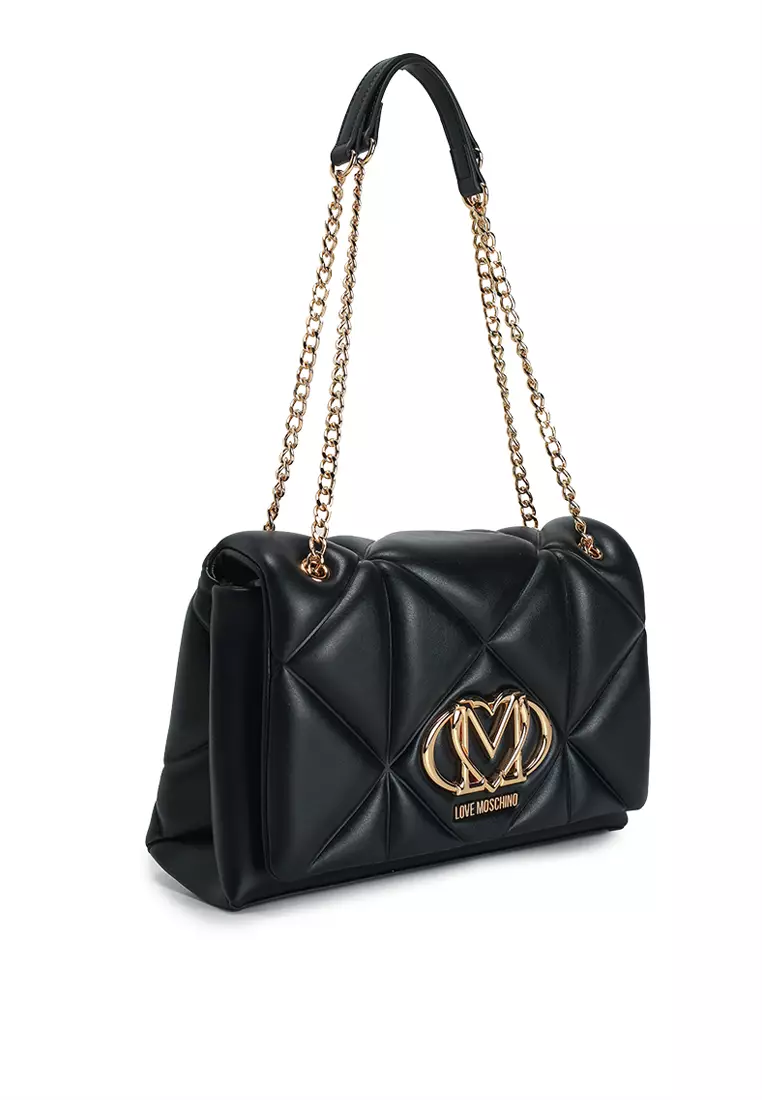 Embossed Quilted Flap Shoulder Bag (nt)