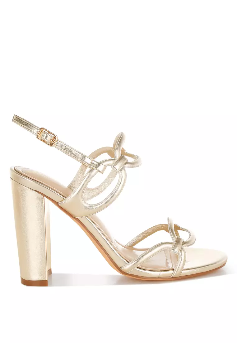 Discount on London Rag  shoes - SKU: Gold Cut Out Chain Metallic Sandals
