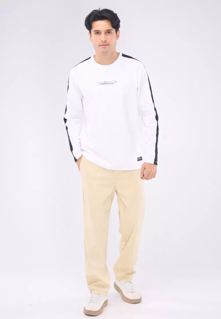 Round Neck Streaky Long Sleeves