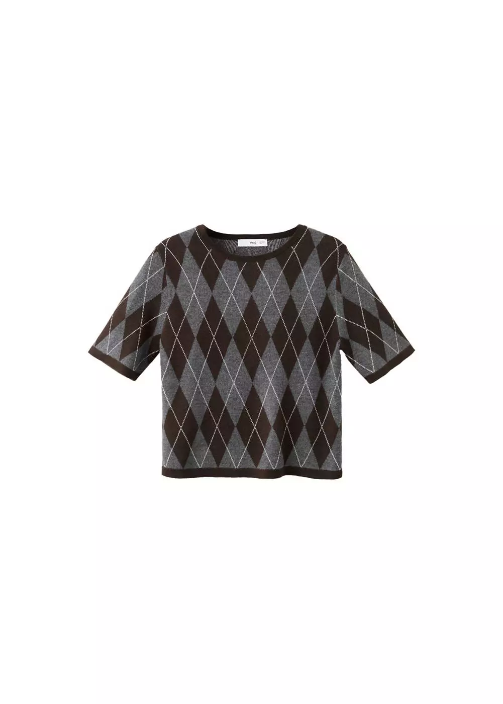 Sweater berlengan pendek motif berlian