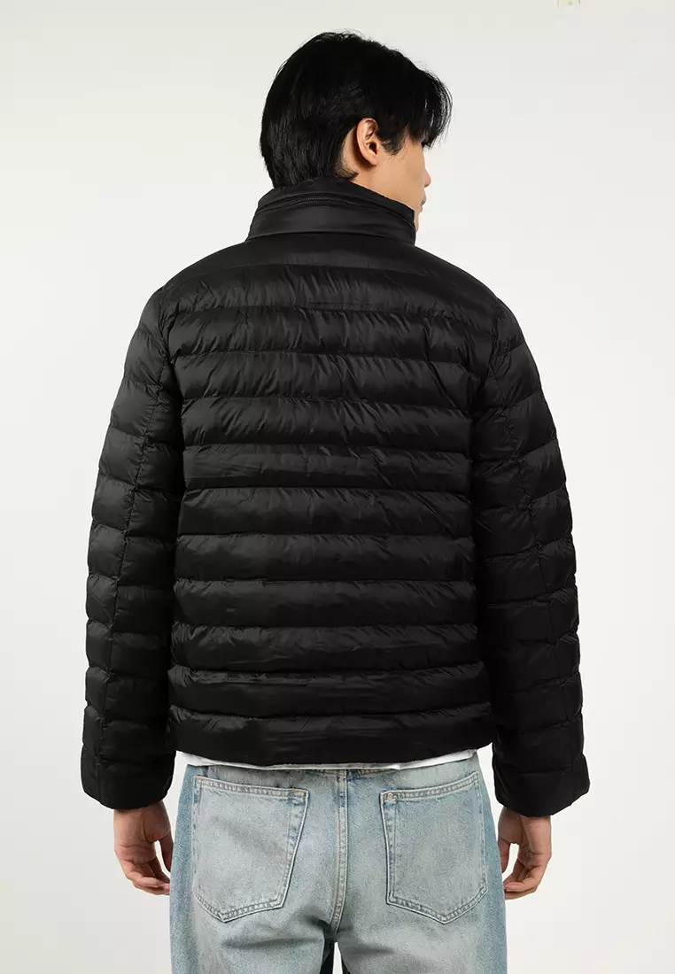 Nylon Lightweight Hooded Puffer Jacket