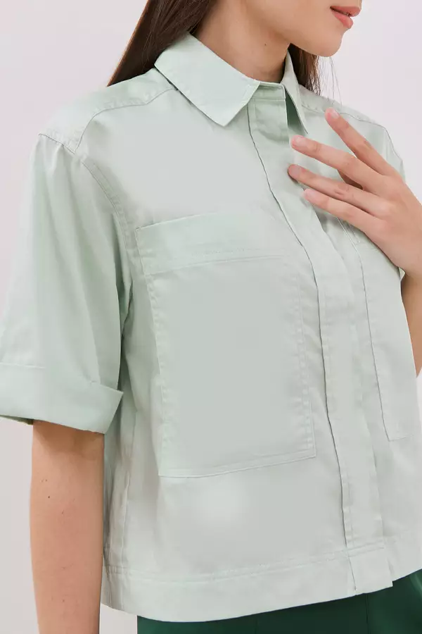 MINIMAL - Dwei - Kemeja Oversize Pocket - Green Colour Green