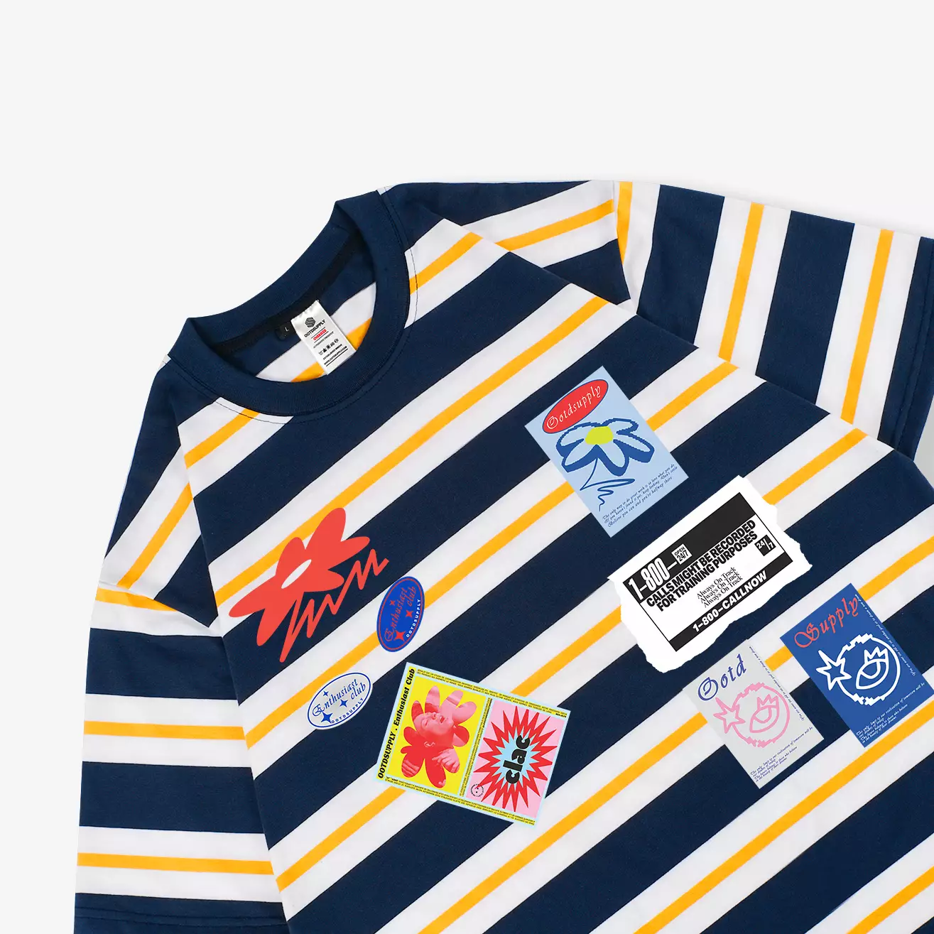 OOTDSUPPLY Oversized Tshirt Stripe Discord V.4 | Oversize Pria & Wanita OVZV4007