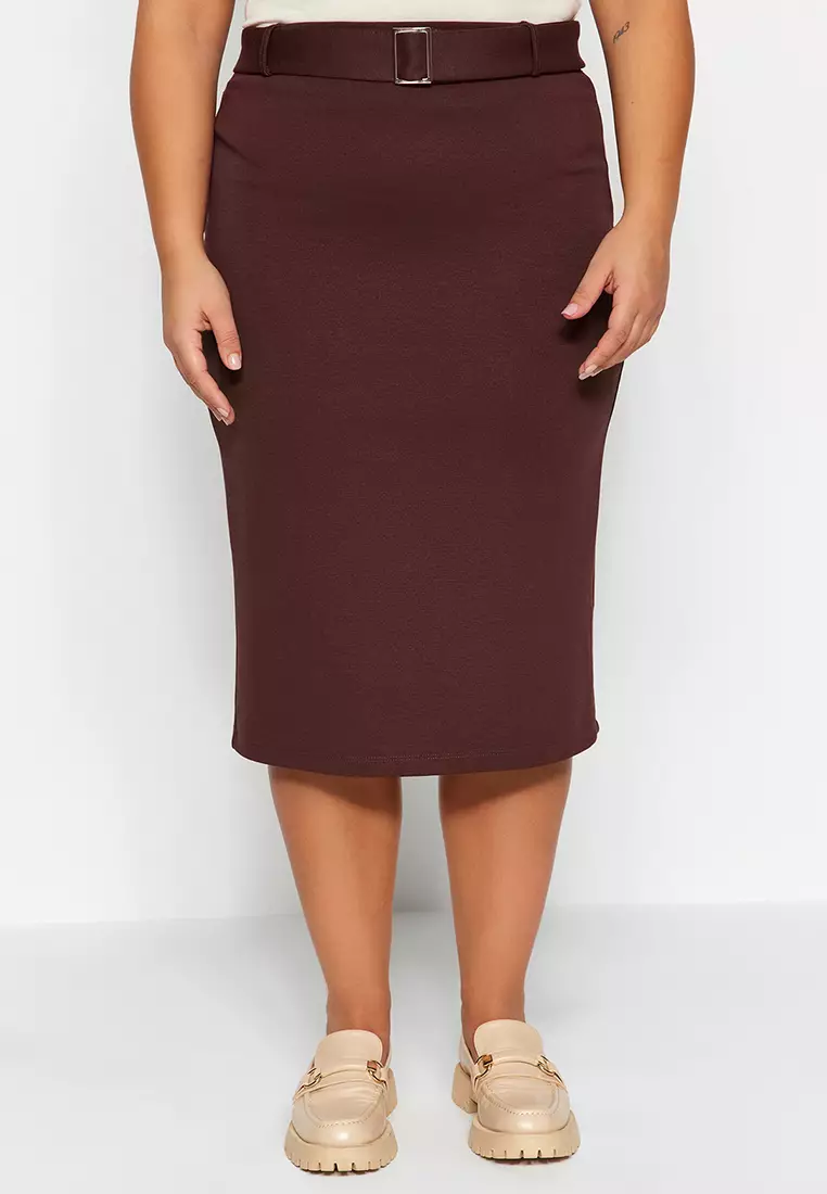 Plus size skirts outlet brown