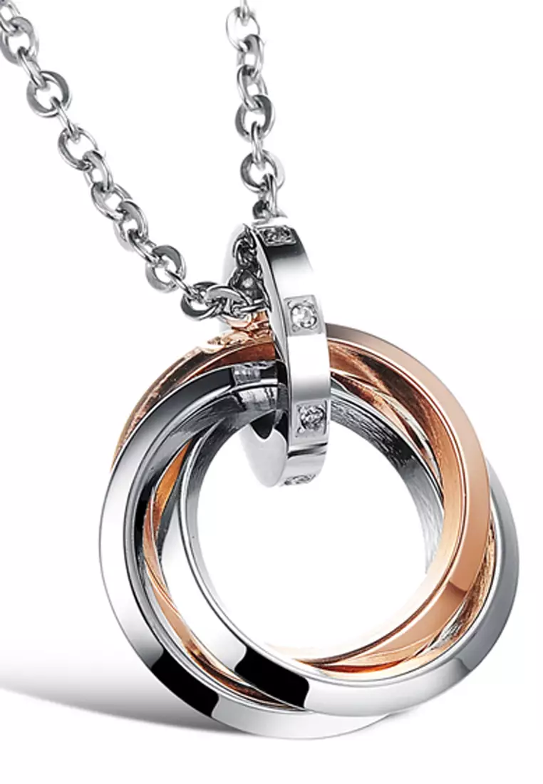 Couples Pendant Necklace 1 Set