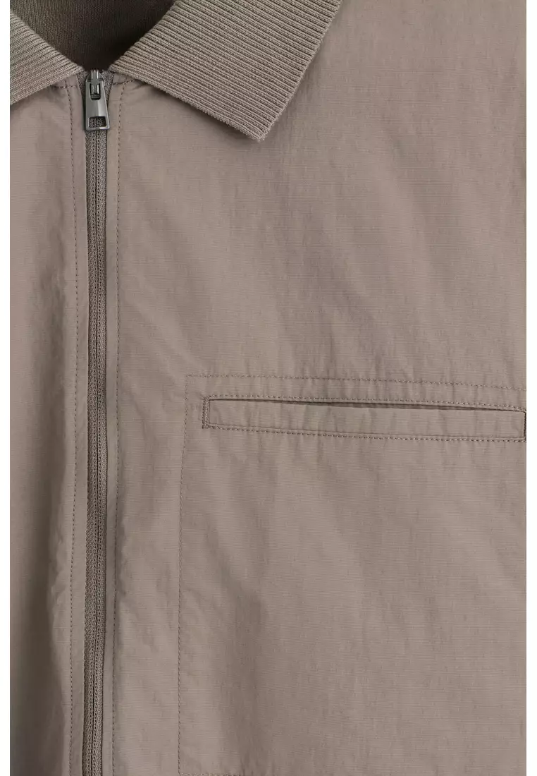 NYLON-PANELLED KNITTED SHIRT
