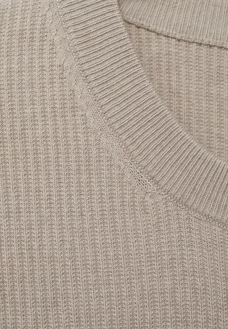 Fine Rib-Knit Cotton Sweater