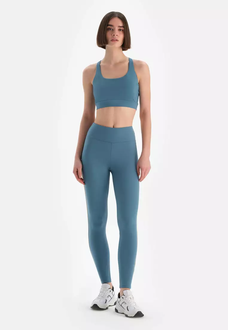 Light Blue Leggings, Minimizer, Long Leg, Activewear for Women