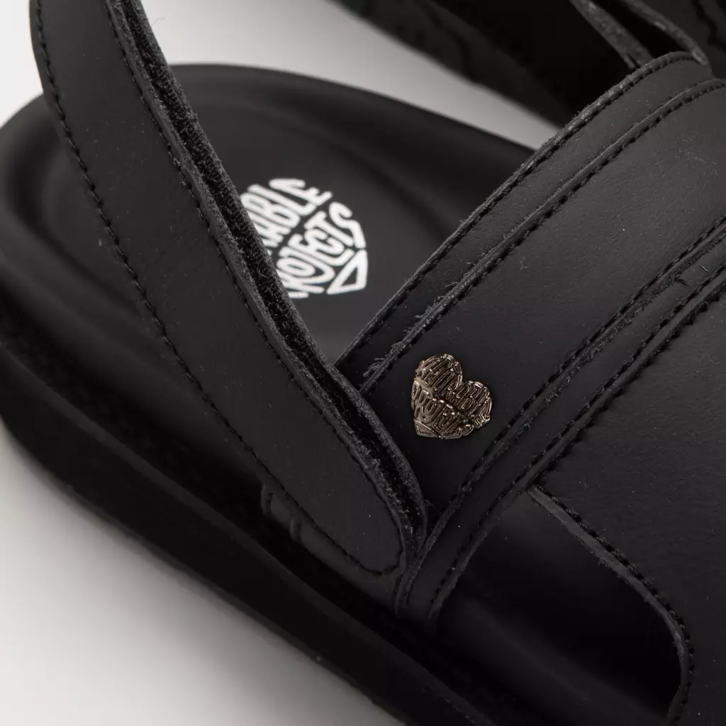 Adorable Projects - Mazza Sandals Genuine Leather Black - Sandal Wanita