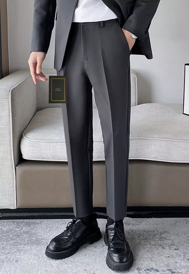 Mens dress cheap pants cropped