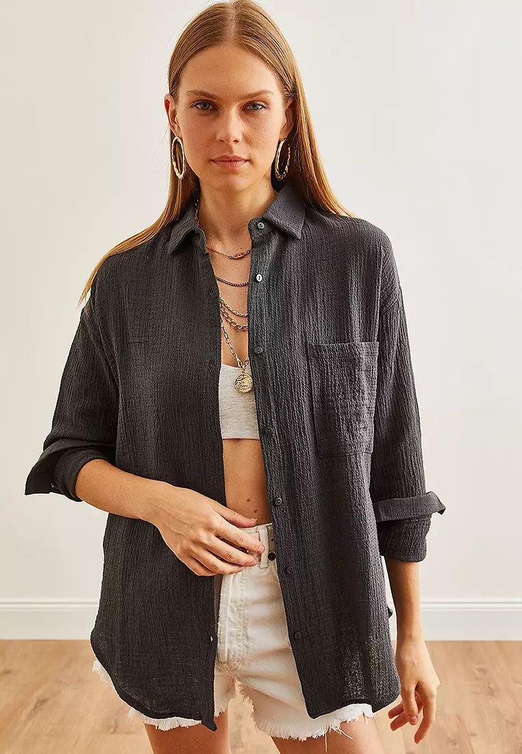 Oversize Basic Muslin Shirt