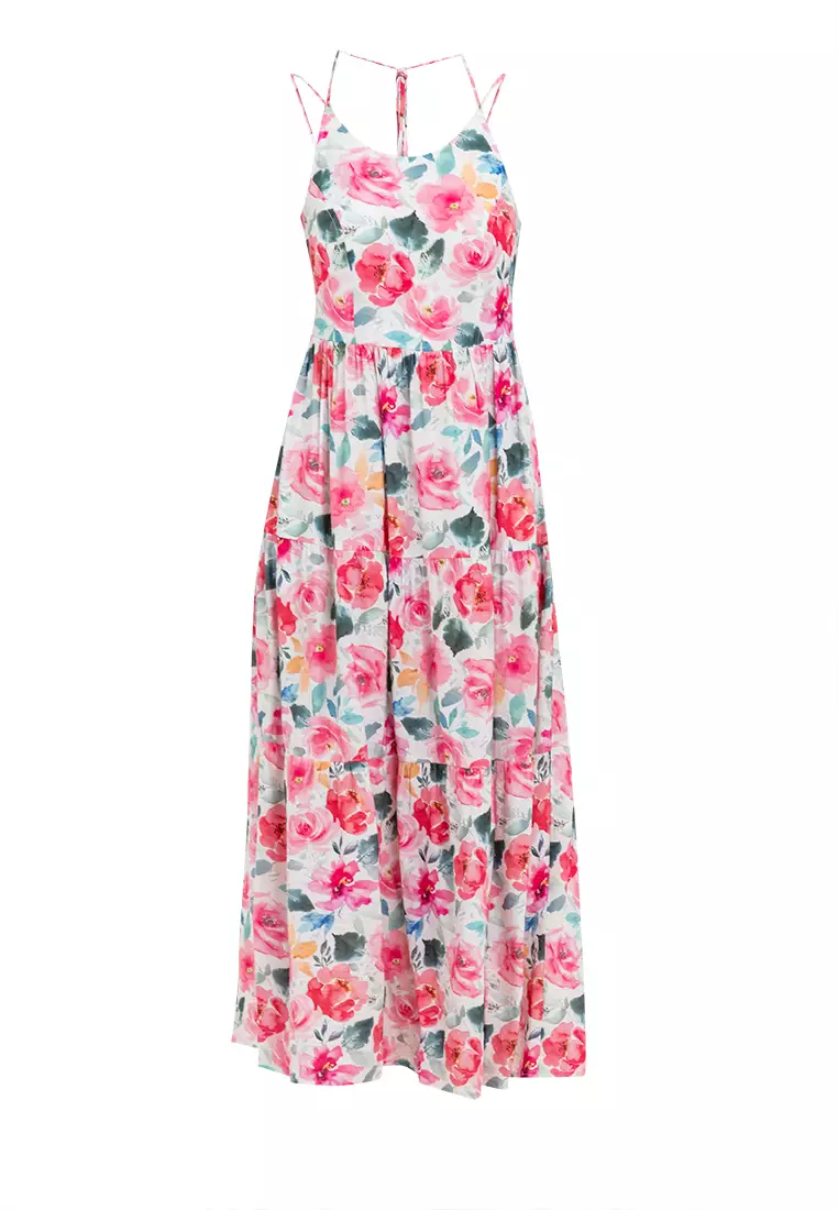 Lara Tie Back Tiered Dress