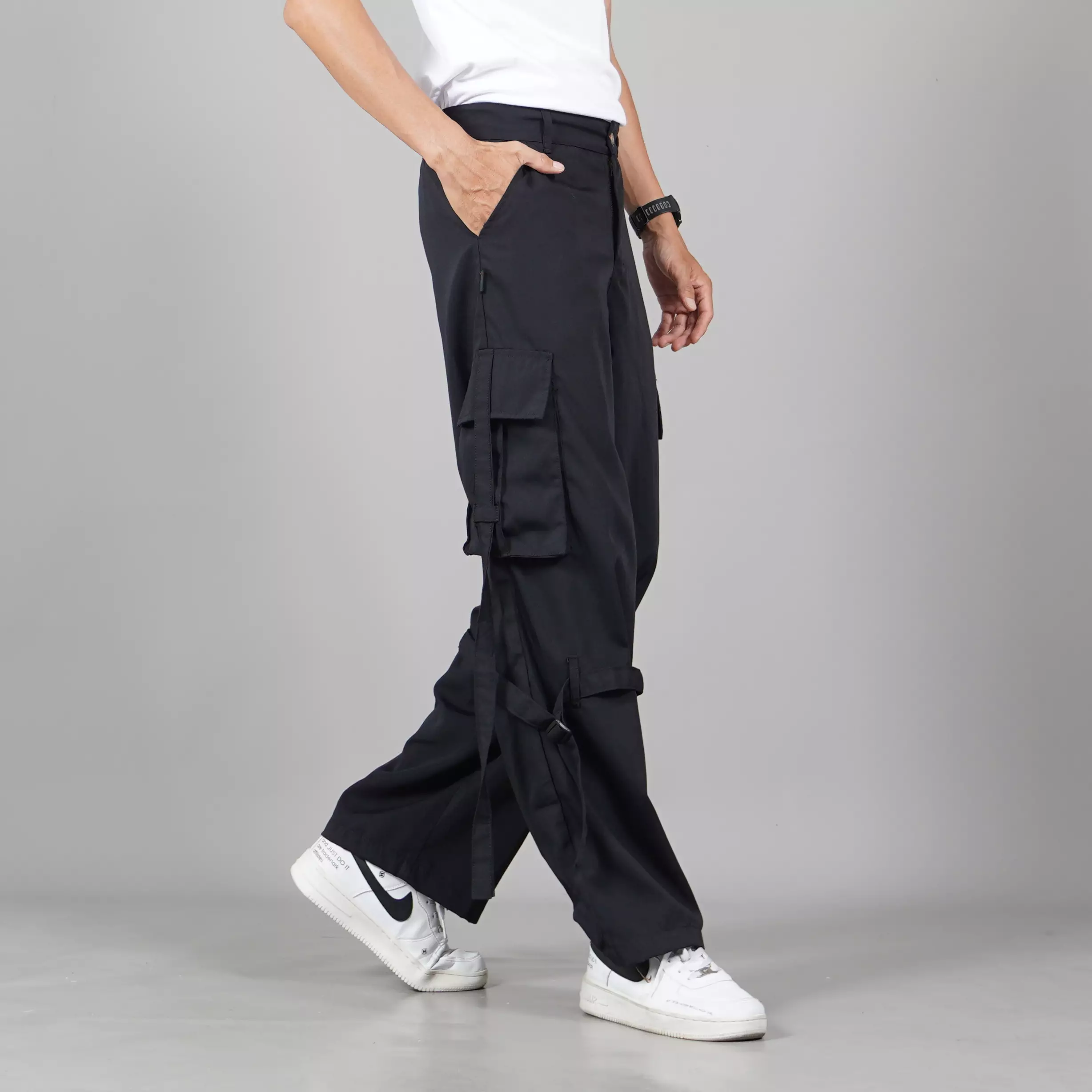  JAMES Celana Cargo Hitam Celana Kargo Hitam Cargo Pants - HITAM