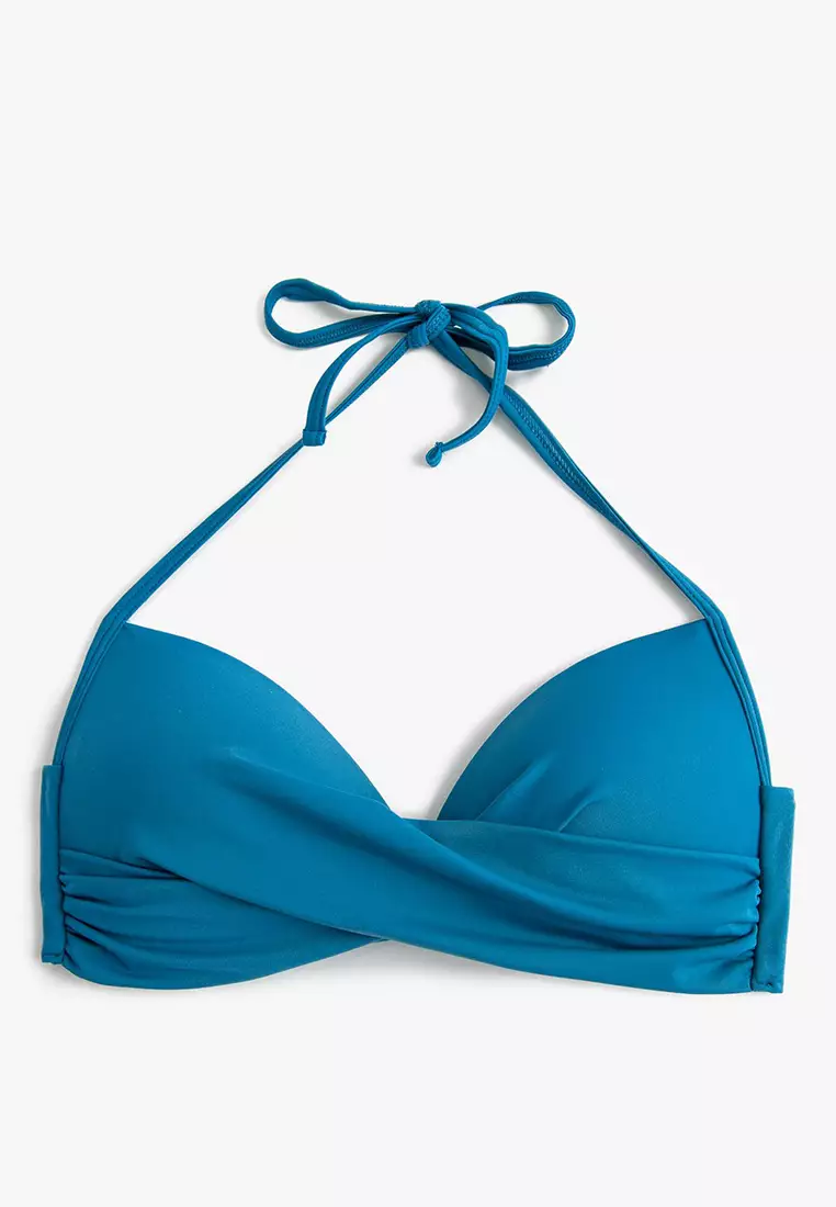 Padded Underwire Halter Neck Push Up Bikini Top