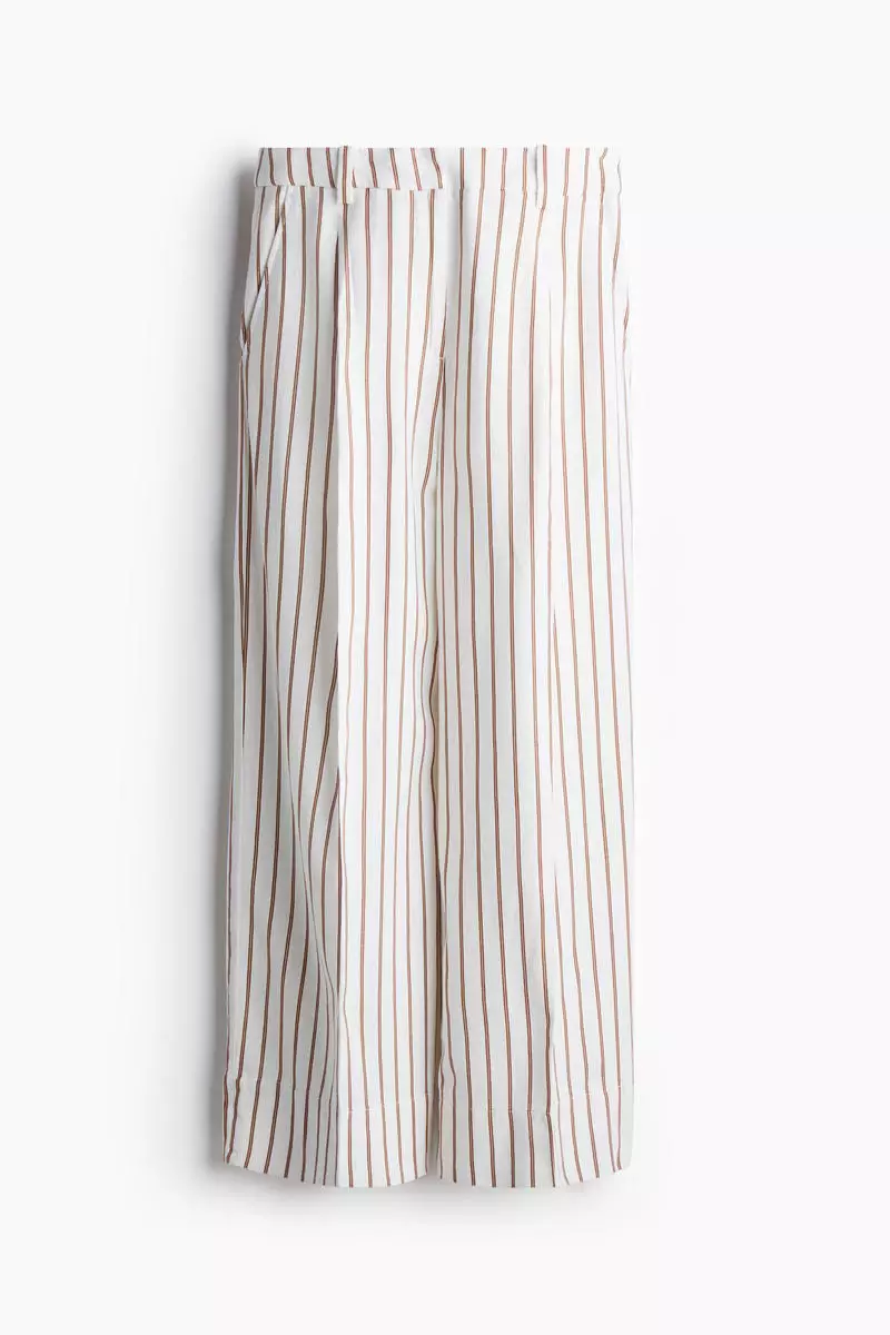 Wide linen-blend trousers