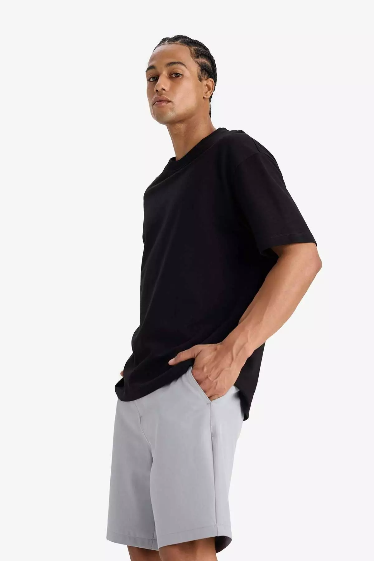 Defactofit Standard Fit Sportsman Short Leg Woven Shorts E4137Ax25Sm