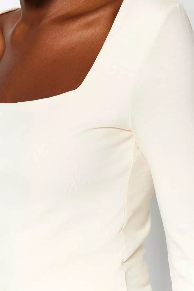 Square Neck Fitted Knit Top