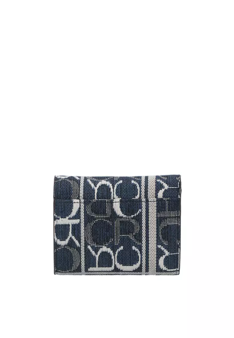 Dark Blue Carlo GEO Jacquard 2-fold Short Wallet