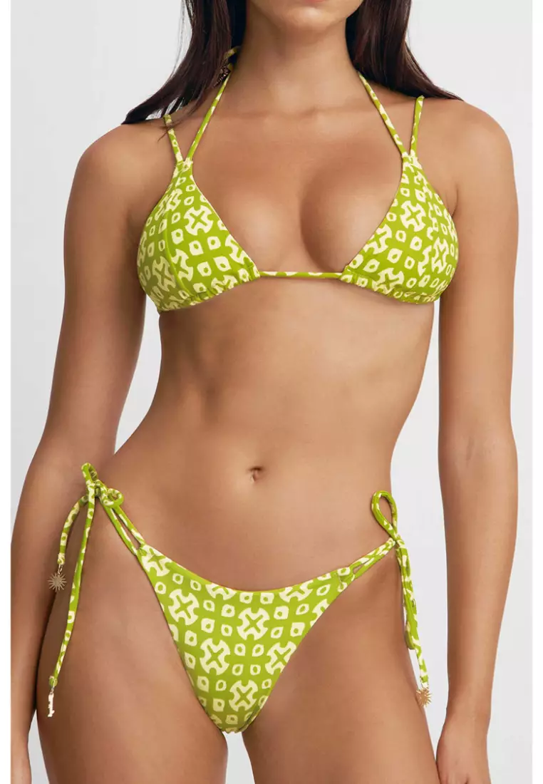 Vera Double Strap Triangle Bikini Top / Kiwi