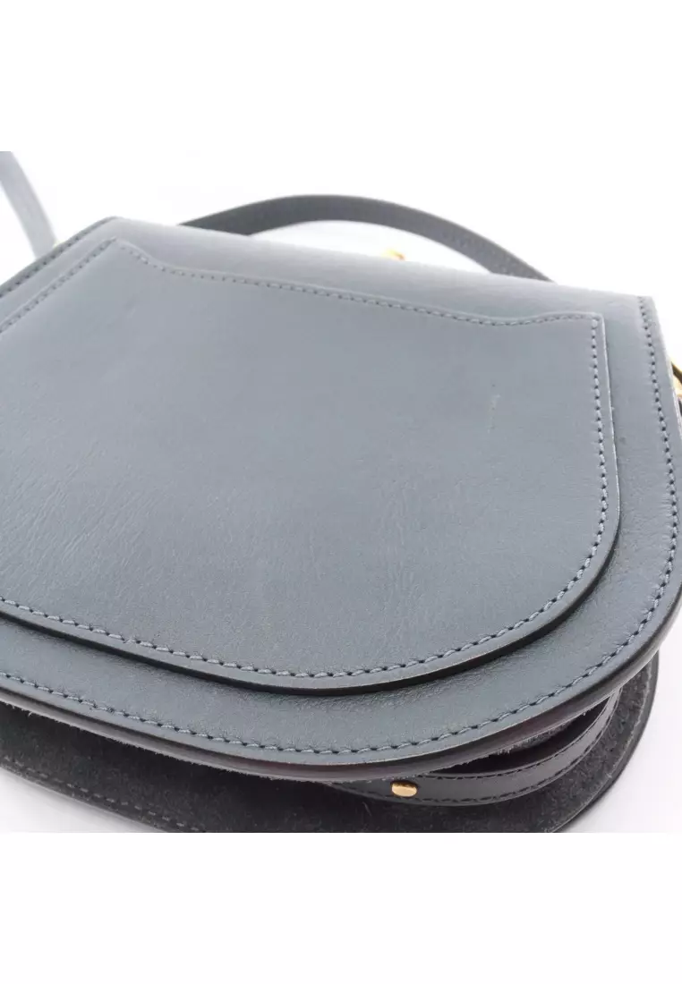 Pre-Loved Chloé Nil Small bracelet bag 2WAY Handbag leather Dark green