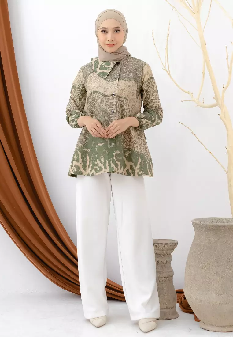 Evans Blouse Batik Premium Wanita Casual Modern