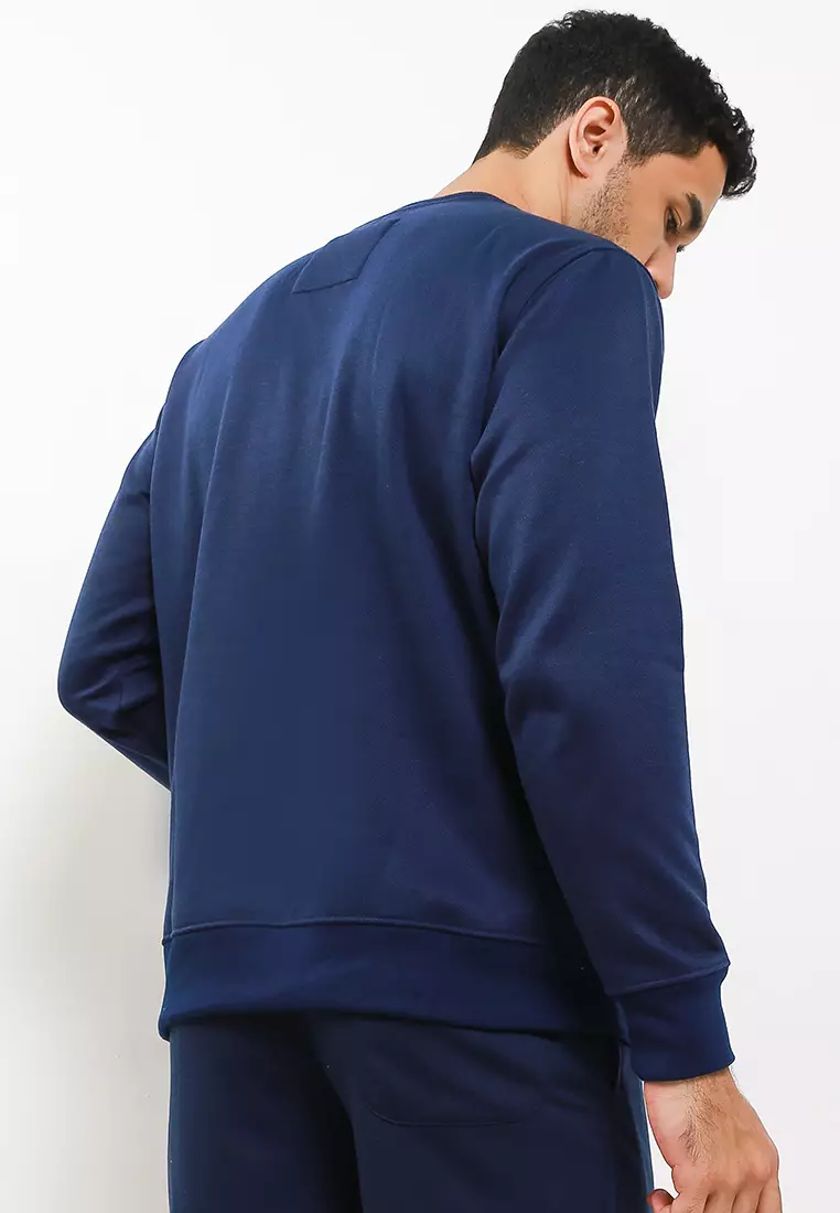 Cotton Well Sweater with Hidden Pocket Navy | Jaket Tebal dengan Kantong Tersembunyi Biru Donker