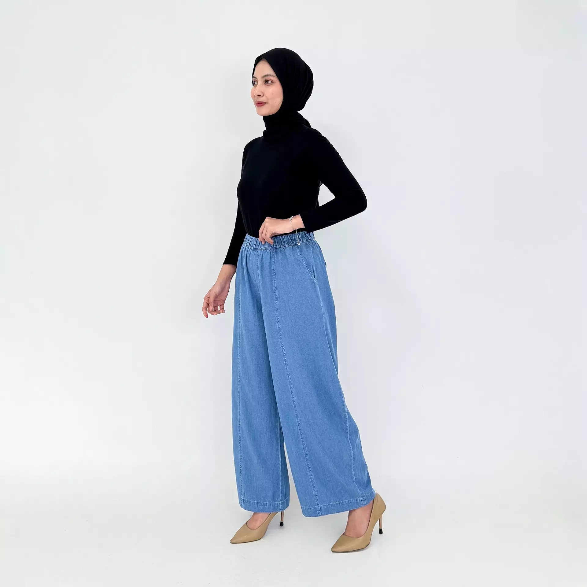 Celana Panjang Muslim Wanita DYA BARREL DENIM PANTS