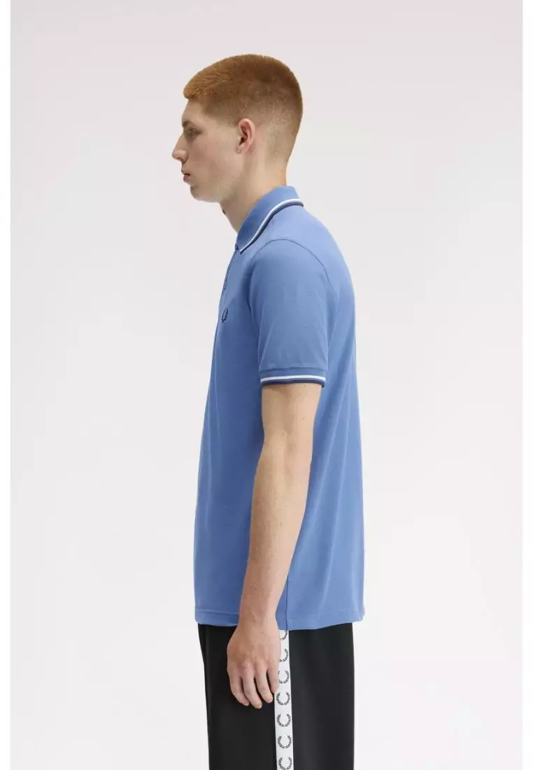 Fred Perry M3600 Twin Tipped Fred Perry Shirt (Ace Blue / Snow White / Tennis Blue)