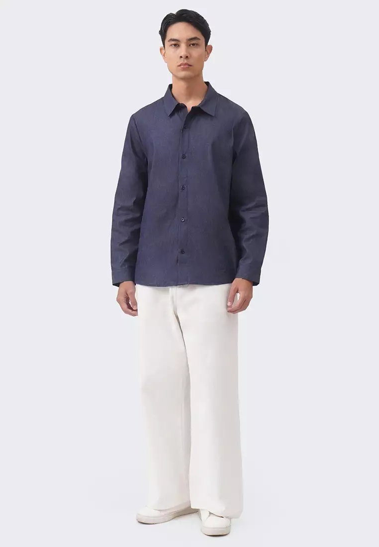 Men's Chambray Long Sleeve Shirt - The Denim Standard