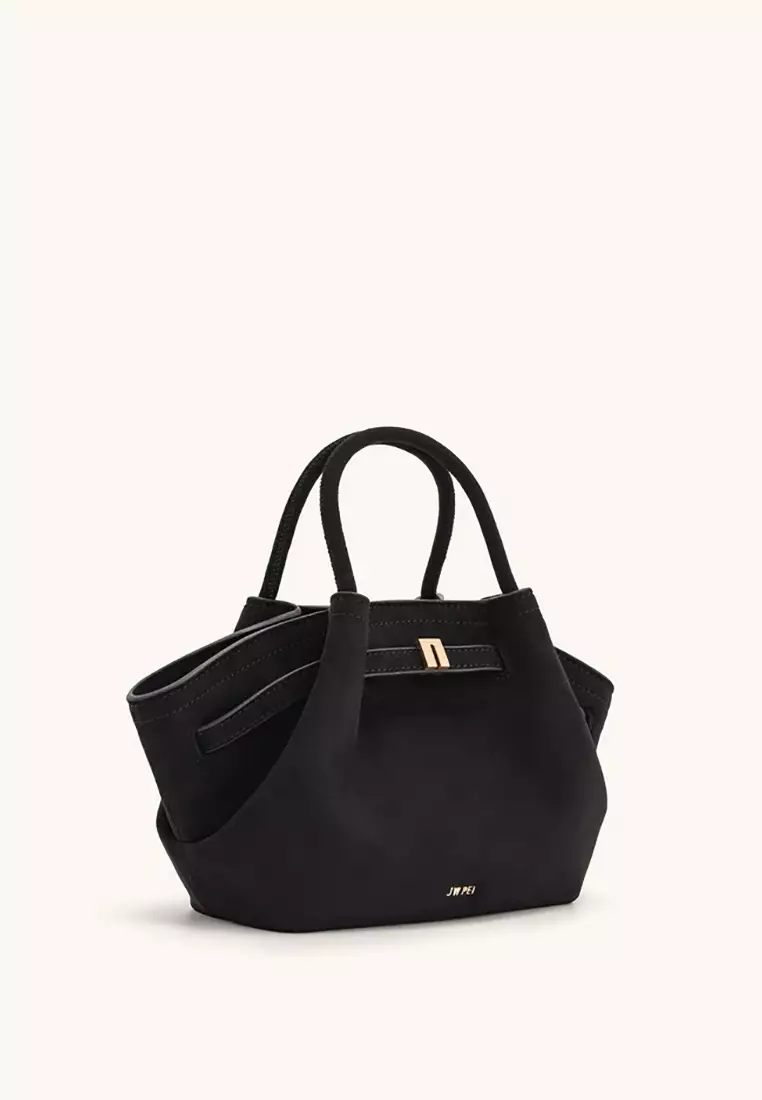 Hana Mini Faux Suede Tote Bag - Black
