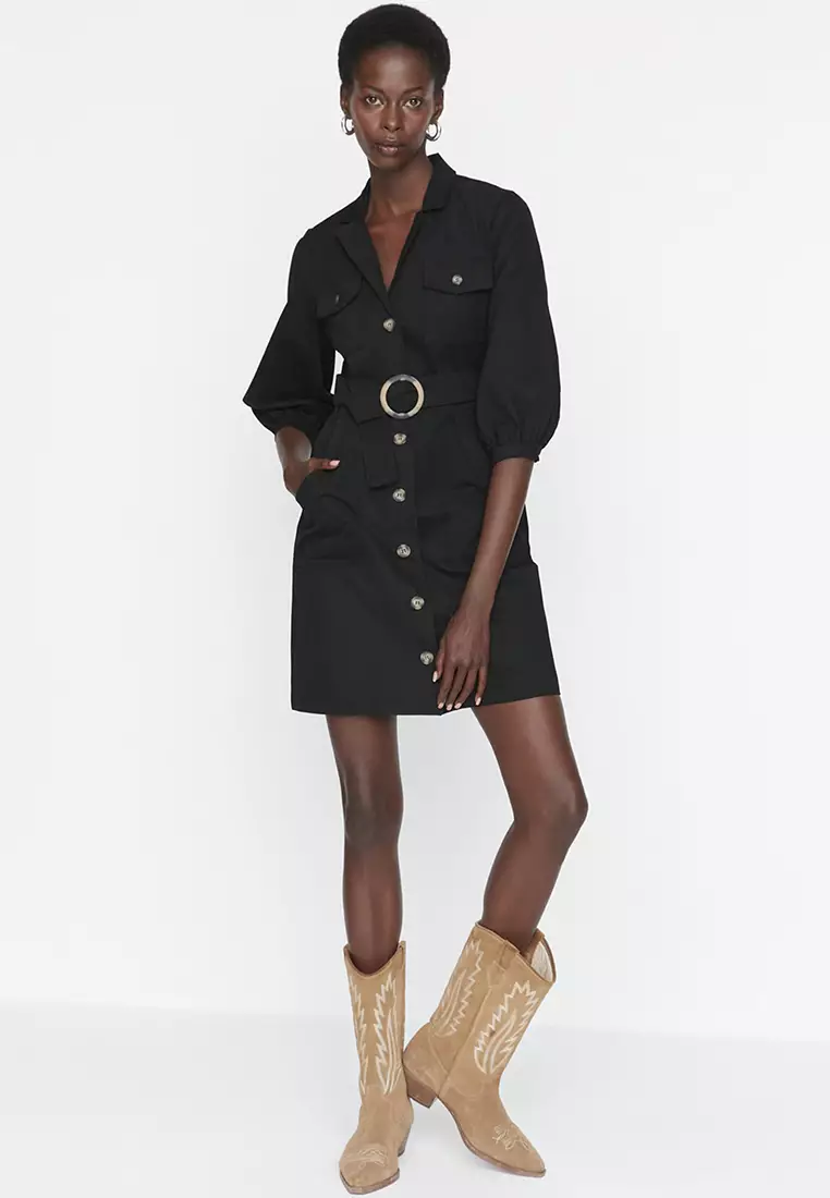 Shirt Dress With A Belt