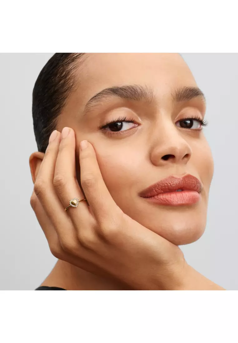 Engravable Heart Halo Ring