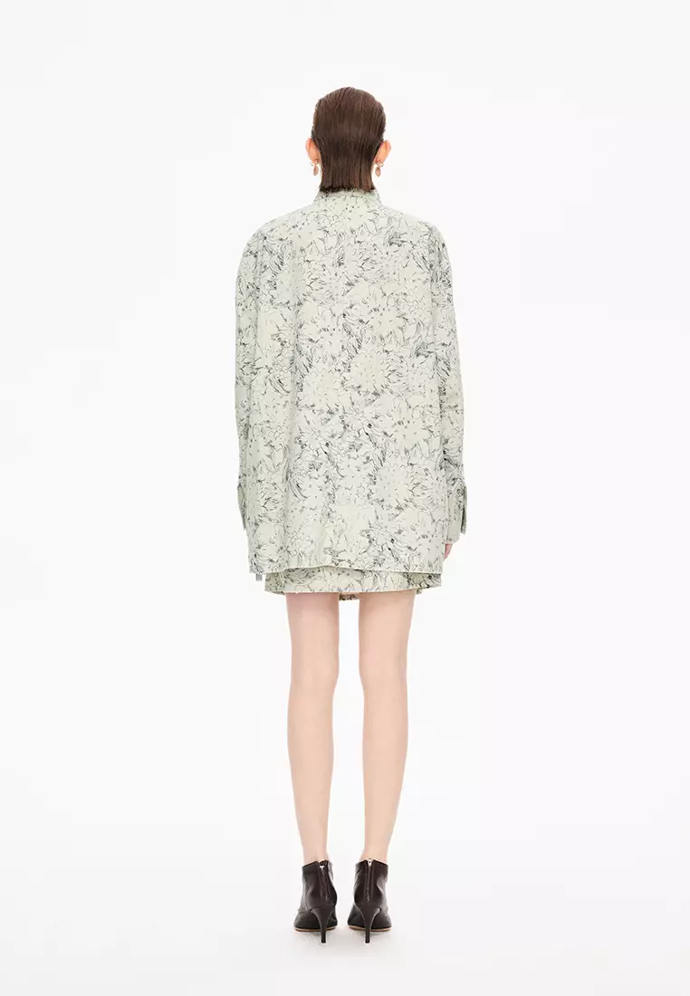 Cotton Pattern Element A-line Short Skirt