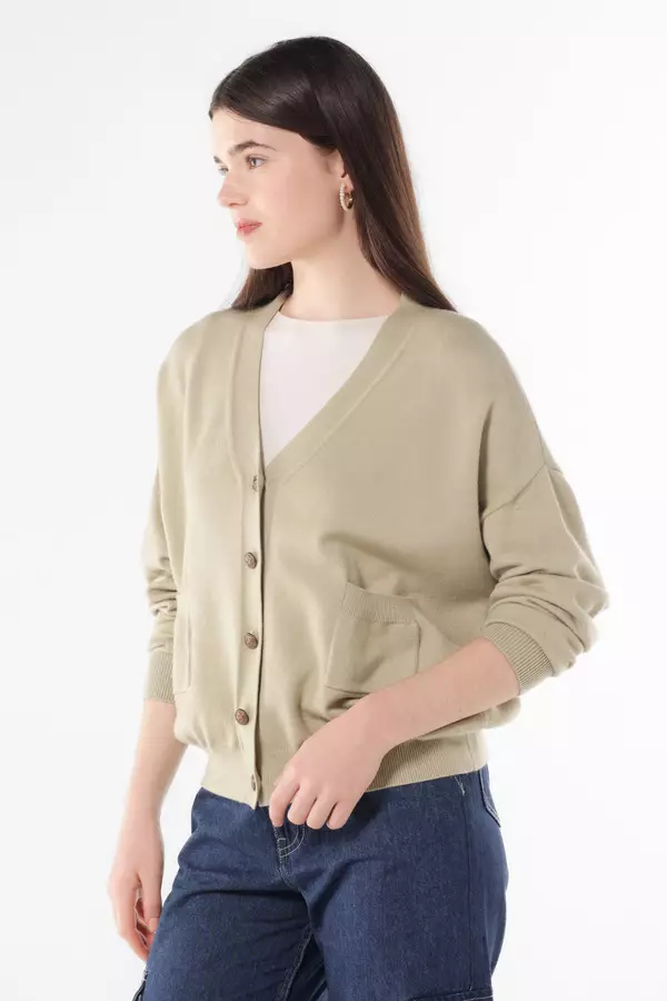 MINIMAL - Saturn - Cardigan Rajut Relaxed Fit - Green Warna Green_Dark