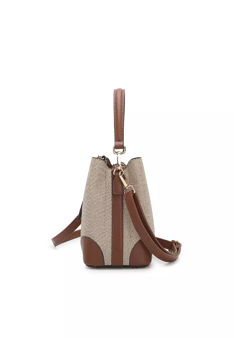 Women's Top Handle Bag / Sling Bag / Crossbody Bag / Shoulder Bag (Tas Tangan Wanita / Tas Selempang Wanita / Tas Bahu Wanita) - Krem