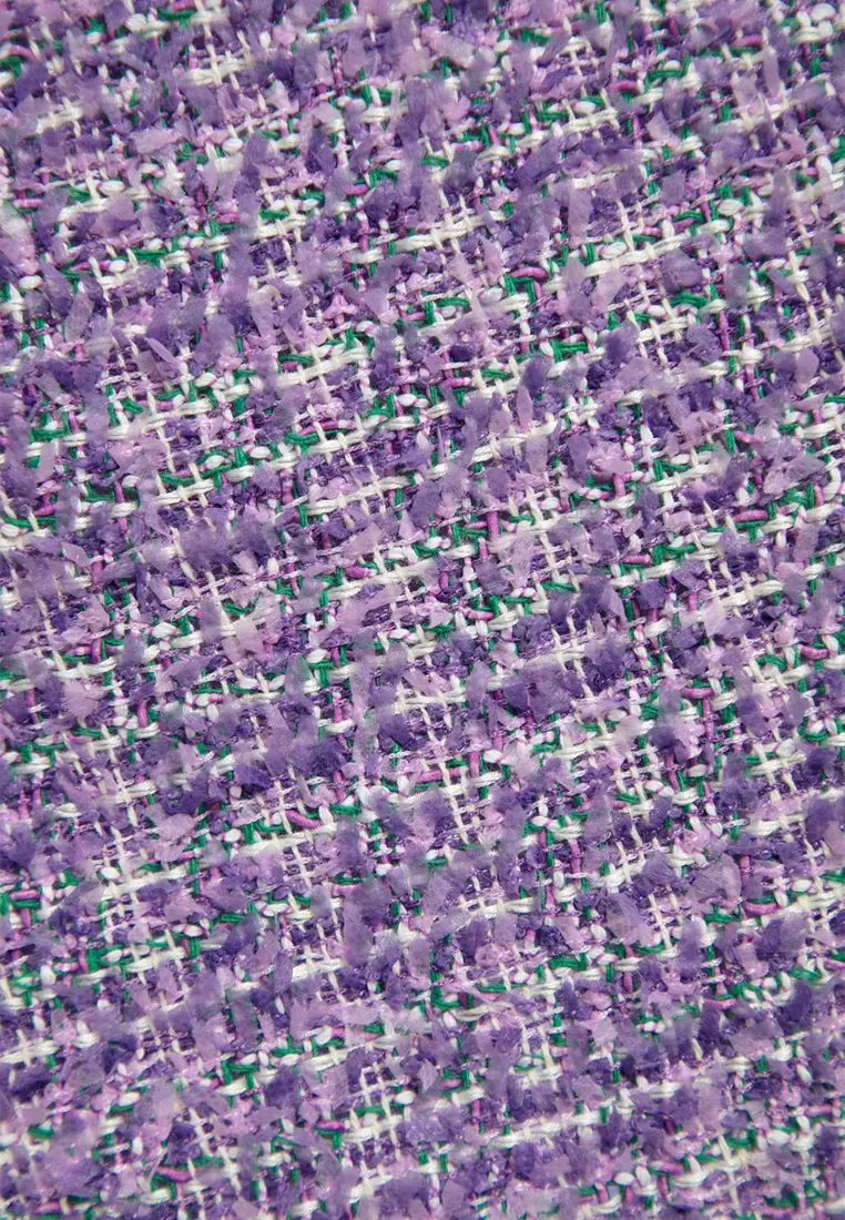 Purple Tweed Pencil Skirt