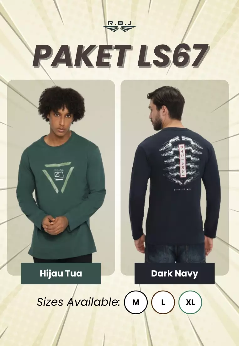 Buy 1 Get 1 T-Shirt Cotton Combed Lengan Panjang