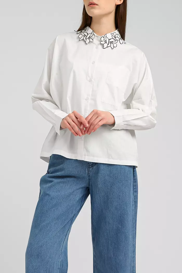 COTTONINK - Atasan Kemeja Wanita Off-white Lily Devon #CottoninkxAlvinxki