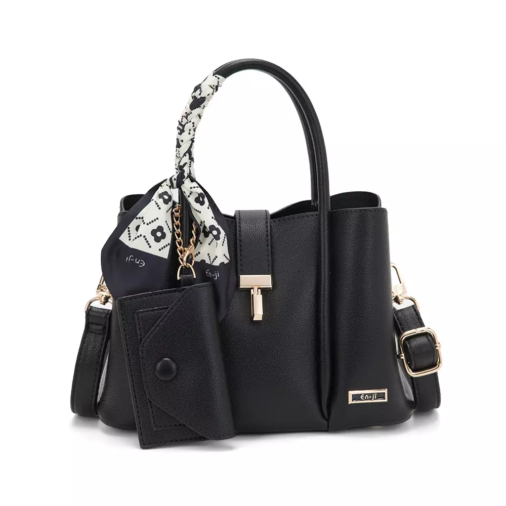 En-ji Solra Handbag Wanita Warna Black