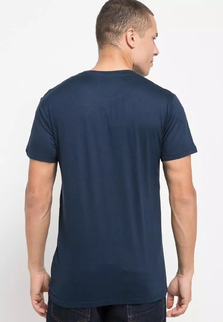 MTG77 2lines logoicon kaos pria simple jepang unisex navy