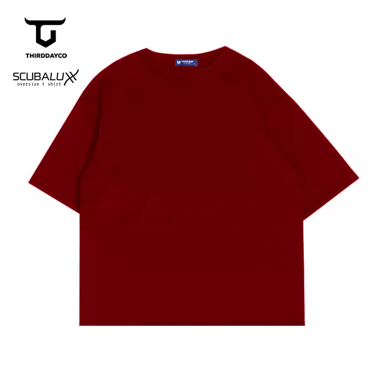 MTX84 kaos oversize gym distro pria bahan tebal scuba "muscle hustler" maroon