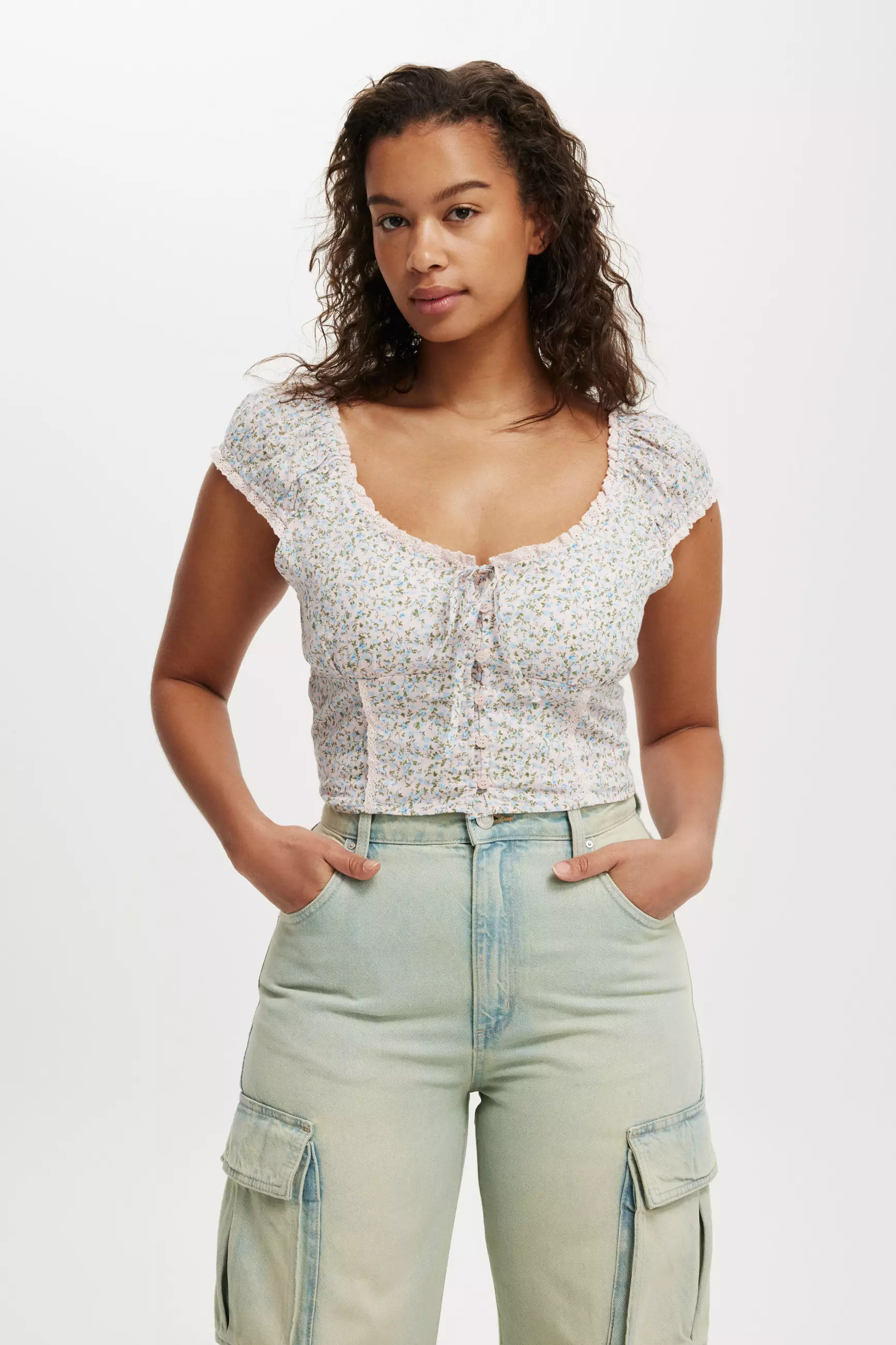 COTTON ON - ATASAN - KARA SHORT SLEEVE TOP