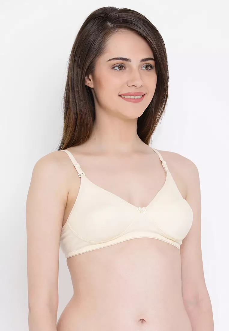 Women's Cotton Rich Non-Wired T-Shirt Bra with Transparent Multiway  Straps/Backless Bra