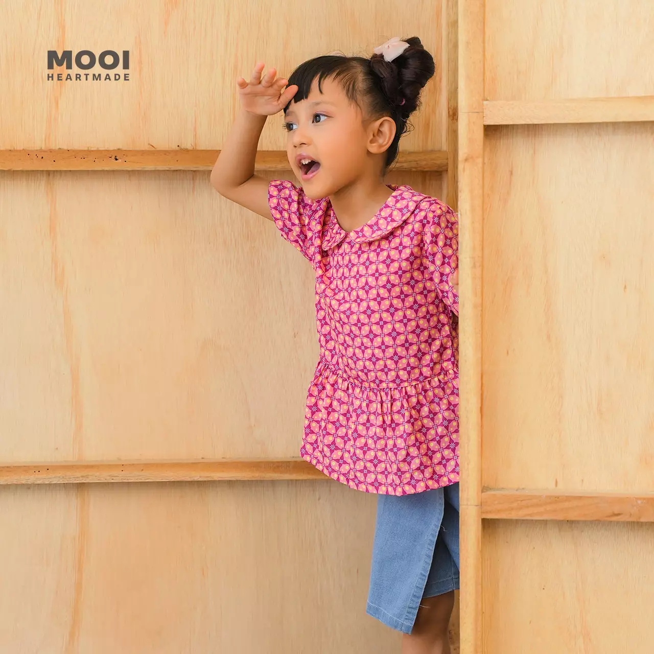 Mooi Atasan Batik Anak Perempuan Aruna Batik Top - Red Ruby