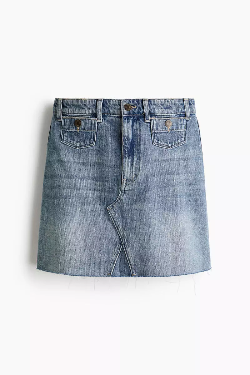 A-line denim skirt