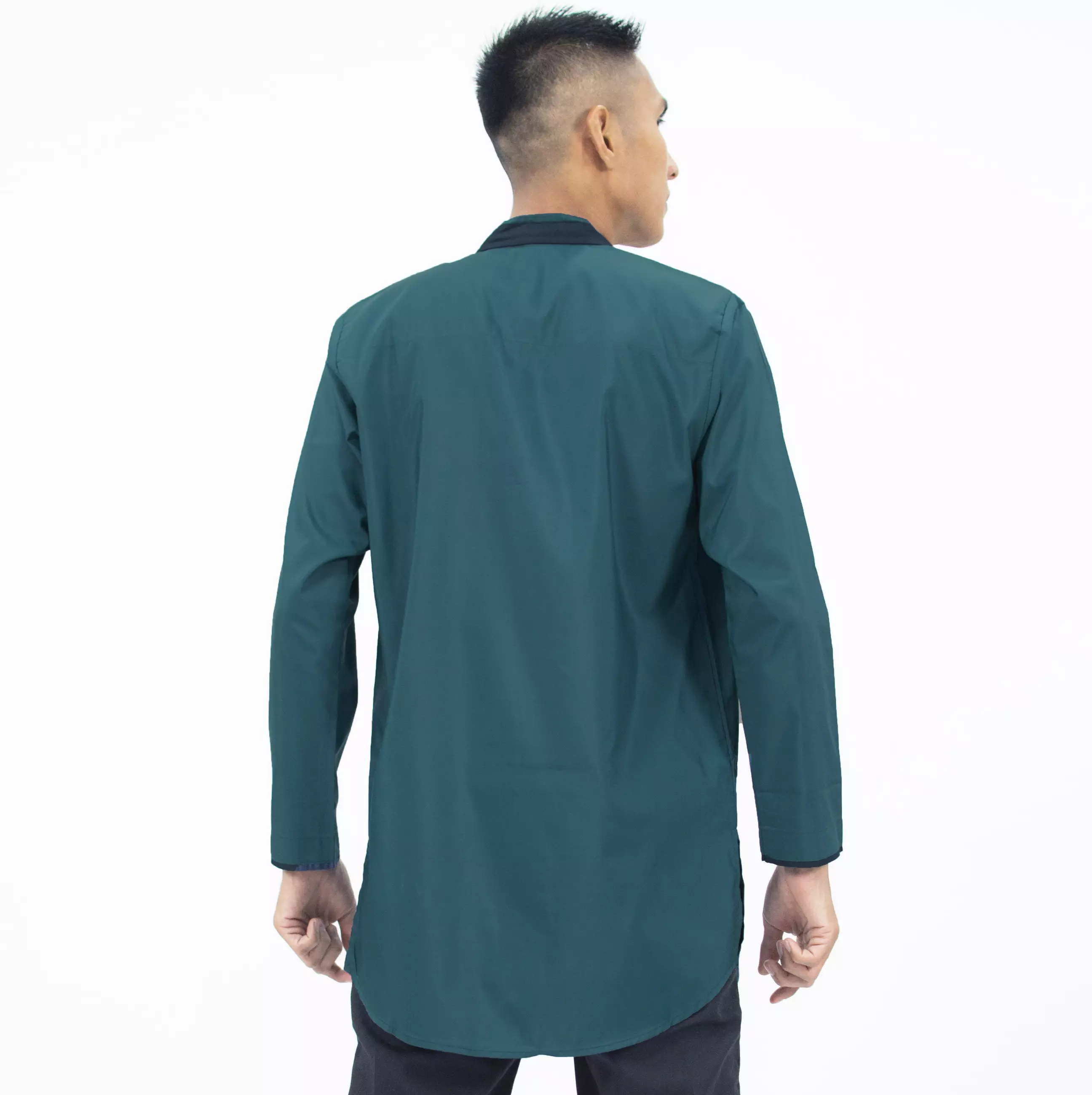 DHABI Busana Lebaran Pria Kemeja Lebaran Baju Muslim Casual Pria Kemeja Koko - TOSKA